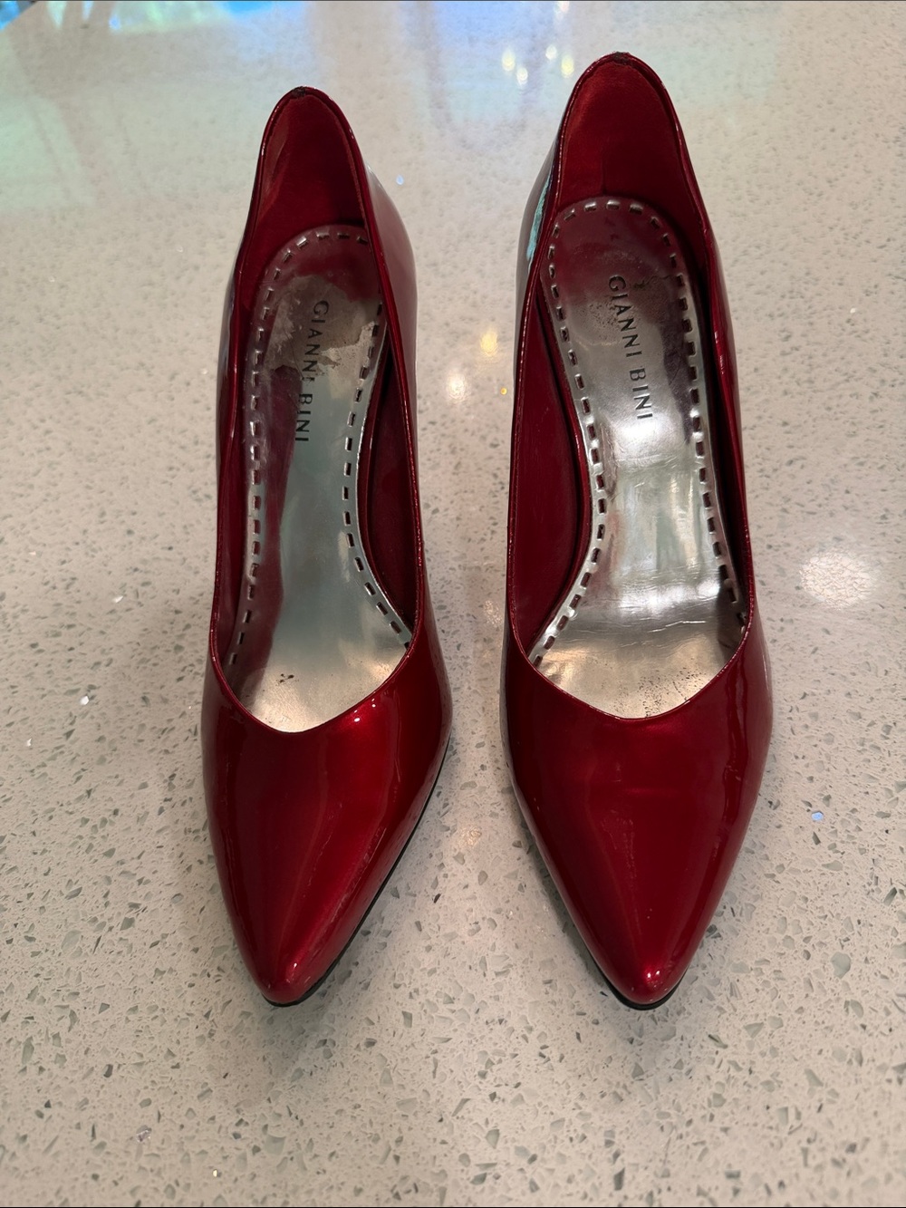 Gianni Bini Glossy Cherry Red Pointed-Toe Pumps